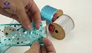 MEEDEE Turquoise Christmas Ribbon 2.5 Inch 6 Rolls 36 Yards Blue Ribbon for Christmas Tree Blue and Silver Ribbon for Christmas Tree Blue Christmas Ribbon Silver Christmas Ribbon