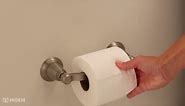 Moen Matte Black Align Pivoting Modern Toilet Paper Holder, Double Post Wall Mounted Toilet Roll Holder for Bathroom, YB0408BL
