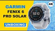 Garmin Fenix 6 Pro Solar Mineral Blue Titanium Unboxing 4K (010-02410-19)