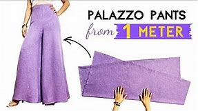 Very Easy Palazzo Pants Cutting and Stitching from Only 1 Meter | Loyce DIY sewing