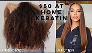 How to Use KERATIN TREATMENT at home to straighten natural hair!