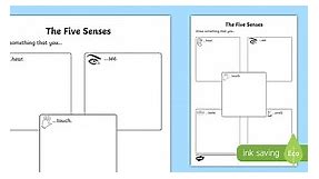 Drawing The Five Senses Worksheet