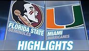 Florida State vs Miami | 2014 ACC Football Highlights