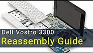 Dell Vostro 3300 Laptop Reassembly Guide after Maintenance
