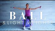 Stability Ball Exercises for Seniors & Beginners // Fun Workout with Dumbbells