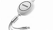 SIQIWO Multi Charger Cable [3A 2.9Ft], One-Way Retractable 4 in 1 USB Charging Cord with 2 Lightning/Type C/Micro USB Connector for iPhone, Android Galaxy, Google Pixel, Sony, Huawei, LG, Kindle