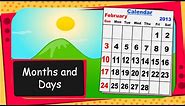 Maths - Names and Days of Months, Year for Children - English