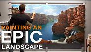 How to paint a BIG LANDSCAPE PAINTING - EPIC Kimberley