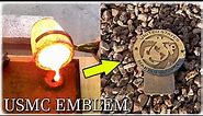 Casting A Golden USMC Emblem From Scrap Metal - Eagle, Globe and Anchor