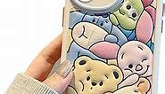 NATEROSO Compatible with iPhone 12 Cute Case, Kawaii Phone Case TPU Leather Phone Zoo Emboss Cartoon case for iPhone 12 Soft Rubber Shockproof Protective Case Cover for Women Girls Boys Teens