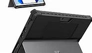 MoKo Case Fits Microsoft Surface Pro 8 13" Touchscreen 2021 Release Tablet - All-in-One Protective Rugged Cover Case with Hand Strap & Compatible with Type Cover Keyboard, Black