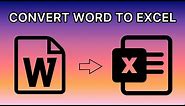 Convert Word To Excel For Free - DOC To XLS