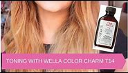TONING BRASSY HAIR WITH WELLA T14 COLOR CHARM TONER