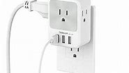 Multi Plug Outlet Splitter with USB, TESSAN 4 Electrical Outlet Extender Surge Protector with 3 USB Wall Charger Blocks, Multiple Plug Expander Box for Home Office Dorm Room Essentials