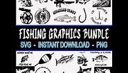 Fishing SVG PNG Graphics Bundle