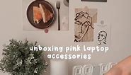 unboxing new macbook accessories 💕 #aesthetictiktok #macbookpro #macbookaccessories #pinkmacbook #studentiktok #fypシ #studytiktok