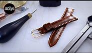 make a watch strap with aramid fabric | leather watch strap | leather craft