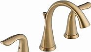 Delta Faucet Lahara Widespread Bathroom Faucet 3 Hole, Gold Bathroom Faucet, Diamond Seal Technology, Metal Drain Assembly, Champagne Bronze 3538-CZMPU-DST, 5.00 x 16.00 x 5.00 inches