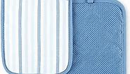 Martha Stewart Daisy Stripe Pot Holder Set 2-Pack, Blue, 7"x10"