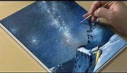 How to Draw a View of the Milky Way / Acrylic Painting TUTORIAL