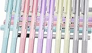 10 Pack 0.5 mm Mechanical Pencil Bulk Set with Case, Cute Candy Pastel Art Drafting Pencils 0.5mm with 10 Tube HB Lead Refills, 12 Eraser Refills for Kid School Students Artist Writing Drawing