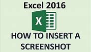 Excel 2016 - Screenshot Tutorial - How to Take Screen Shot in MS Microsoft Office - Print Snapshot