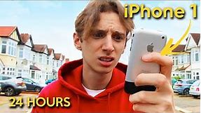 Surviving using ONLY the FIRST EVER iPhone for 24 hours *iPhone 1 from 2007*