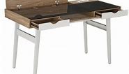 TECHNI MOBILI 51 in. Rectangular Walnut/White 2 Drawer Computer Desk with Built-In Storage RTA-2335-WAL