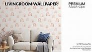 Various Living Room Wallpaper Mockup, a Household Mockup by mock-ups