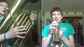 Veggie Tales Theme Song - Tuba Trumpet Duet!!