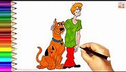HOW TO DRAW SCOOBY DOO AND SHAGGY CARTOON STEP BY STEP ! KIDS DRAWING BOOK