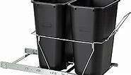 Rubbermaid Kitchen Cabinet Pull-Out Trash Can and Recycling Bin, 20-Gallons, Under Sink Trash/Recycling, Black