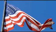[10 Hours] American Flag in Blue Sky w/ Light Wind - Video & Audio [1080HD] SlowTV