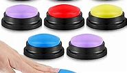 8 Pieces Recordable Answer Buzzers Button Answer Buzzers Game Show Buzzer Recordable Button Classroom Buzzers Gift for Christmas Team Family Classroom Game and Trivia Nights(Bright Color)