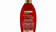 OGX Frizz-Free + Keratin Smoothing Oil Miracle Gloss Spray, 5 in 1, De-frizz & Shiny Hair, Argan Oil