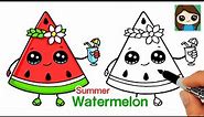 How to Draw a Cute Watermelon 🍉 Summer Art Series #14