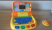Overview of VTech Orange laptop phonics Computer to Learn English numbers logic and games