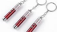 Mini Cat Toys Laser Pointer Pen Keychain Flashlight Interactive Cats Toys for Indoor Cats Funny Dog Stick Pet Lamp White Light LED Infrared Button Electronics Included (3 PCS Pack, Red)