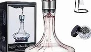 YouYah Iceberg Wine Decanter Set with Aerator Filter,Drying Stand and Cleaning Beads,Red Wine Carafe,Wine Aerator,Wine Gift,100% Hand Blown Lead-free Crystal Glass (1400ML)