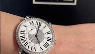 Cartier Ronde Louis 18K White Gold Silver Dial Diamond Mens Watch WR007002 | SwissWatchExpo