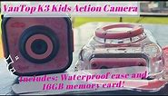 VanTop Junior K3 Kids Camera, 1080P Waterproof Video Camera w/ 16Gb Memory Card