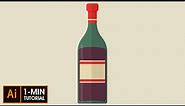 Flat Design Wine Bottle - Illustrator Tutorial