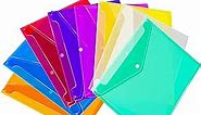 Zfyoung Plastic envelopes Poly (Pack of 8) 8 Colors Plastic Envelope Folder, Snap Closure Plastic Envelopes, Poly File Folder, A4 Size, for Home Office School Organization(Size 12.9 x 9.25 inches)