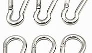 3 Inch Stainless Steel Spring Snap Hook Carabiner 316 Stainless Steel Spring Clips for Keys Swing Set Camping Fishing Hiking Traveling,M8x80mm Spring Snap Hook,6Pcs