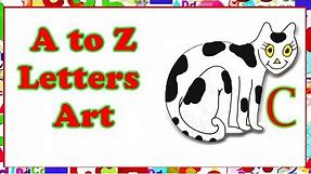 A to Z Letters Art with Alphabet song for children