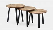 ZAK set of 3 recycled teak wood nesting tables | Structube