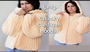 Crochet Chunky Cardigan Hoodie - EASY!