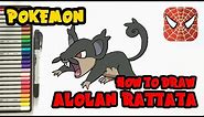 How to Draw Alolan Rattata | Pokemon Sun and Moon