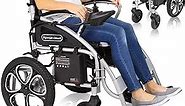 Vive Folding Electric Wheelchair - Foldable Wheel Chair, Narrow Power Scooter, Heavy Duty, TSA Approved - Compact Size for Seniors Adults - Battery Portable, Folds, Shock-Absorbing (16 x 30 x 28.5)