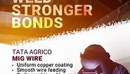 Suitable for industrial and general fabrications, Tata Agrico MIG wire is a versatile, high-quality C-Mn steel copper-coated solid wire. Use it with 100% CO2 and Ar CO and get smooth wire feeding and radiographic weld. You can even use it on surfaces that have rust, dirt or mill scale! To know more visit www.tataagrico.com . . . #TataAgrico #TataAgricoMIGwire #MIGWIRE #migwire #industrial #fabrications #tatatools #DeshKaTool #highqualitytools #TrustedBrand #tataagricogroup #tataagricotools | TAT